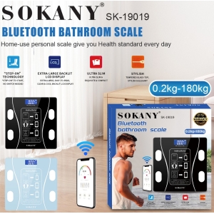 CSY-SK19019BLK | Sokany 180KG Bluetooth Bathroom Scale Black - product image
