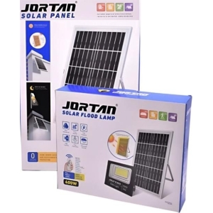 SOL-JT-BJ400W-TZ | Solarix Jortam 400w Glass Solar Flood Lamp with Solar Panel - product image