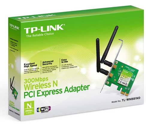 TL-WN881ND | TP link 300MBPS Wireless N PCIE Express Adapter - product image