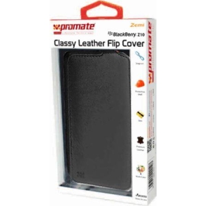 6959144000107 | Promate Black Zemi BlackBerry Z10 Classy Leather Flip Cover - product image