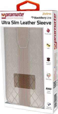 4959144000116 | Promate Brown Zetro BlackBerry Z10 Ultra Slim Leather Sleeve - product image