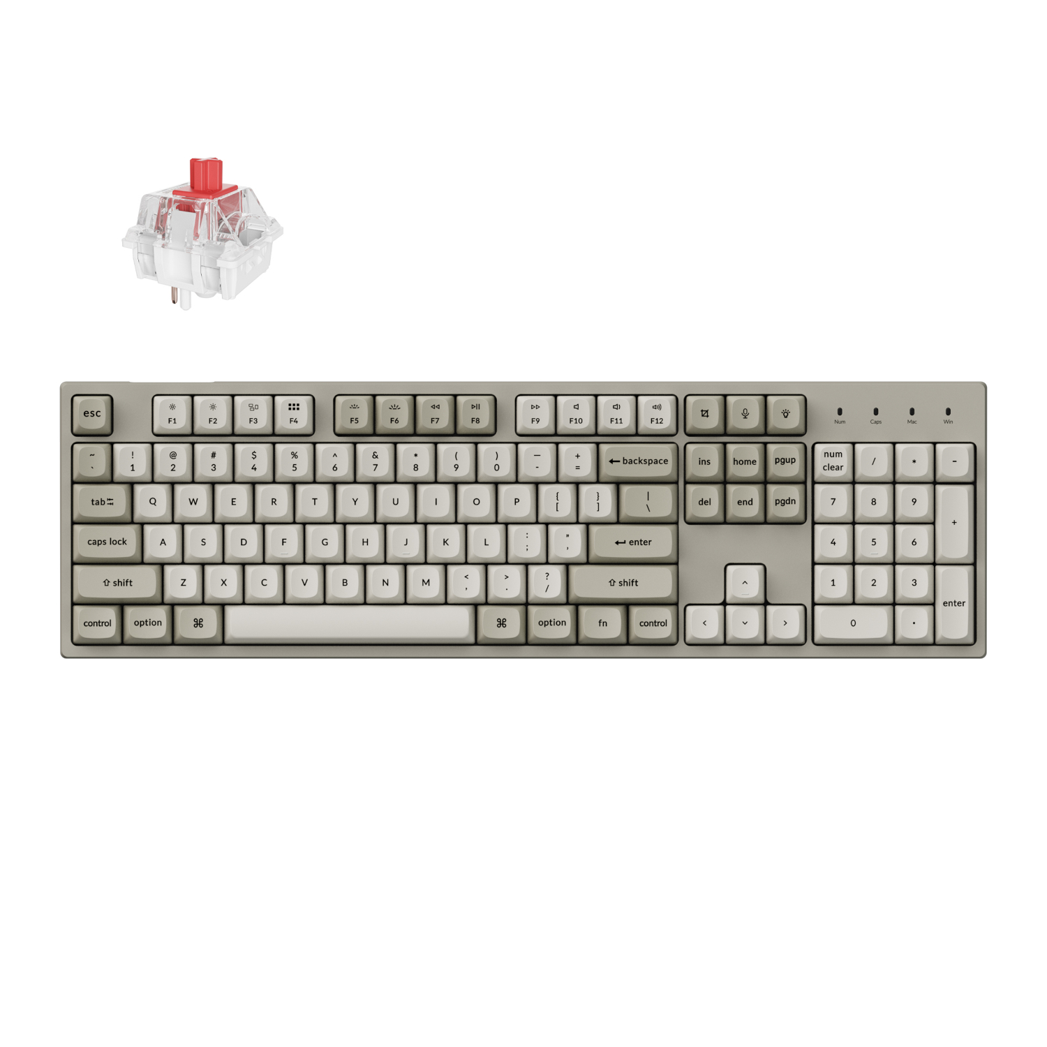 Keychron C2 Pro 100% 8K Super Red Switch Hot-Swap RGB Wired Custom Mechanical Keyboard (C2PX-M1) – product image