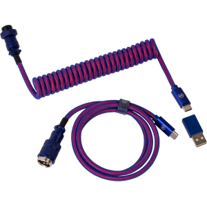 Keychron Premium Coiled Aviator USB Cable | Type-C + USB-A Adapter | Detachable Aviator Connector | 108 cm (CAB-1) – product image