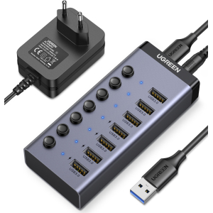 UGREEN 7 in 1 USB 3.0 Hub-Grey (CM481-90307) – product image