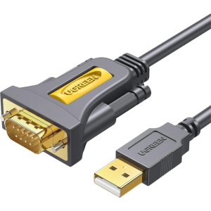 UGREEN USB 2.0 to RS-232 Serial Adapter Cable (USB-A Male to DB9 Male)-Black (CR104-20222) – product image