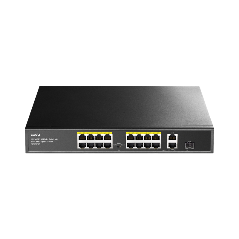 Cudy 16-Port Unmanaged PoE+ Switch - Rack Mount (FS1018PS1) – product image