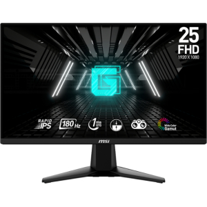 MSI G255F 25" Gaming Monitor 1920x1080 (FHD) Rapid IPS 1ms 180Hz Adaptive Sync HDMI Displayport Black (G255F) – product image