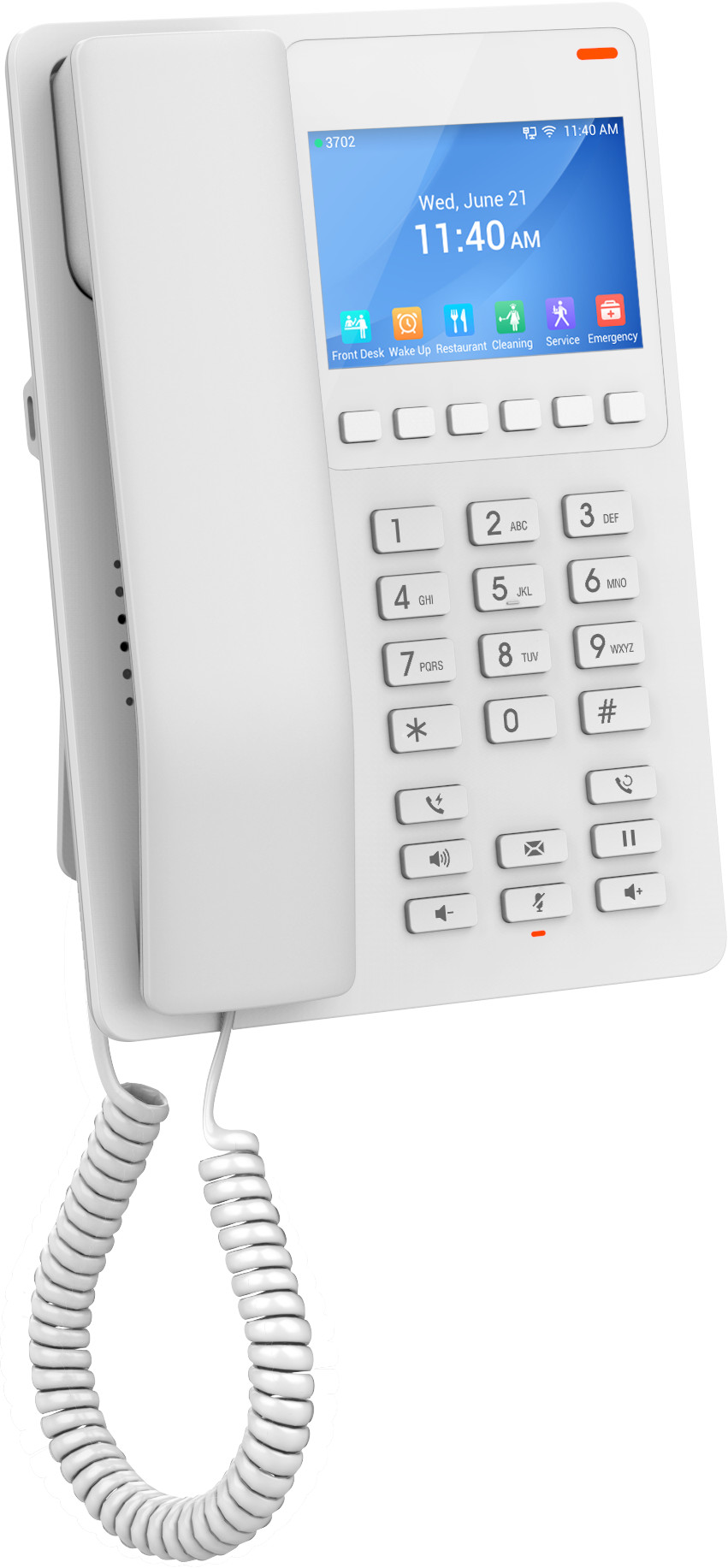 GRANDSTREAM 2 LINE 3.5'' COLOR LCD WIFI 6 HOTEL PHONE WHITE | GHP630W - Image 3