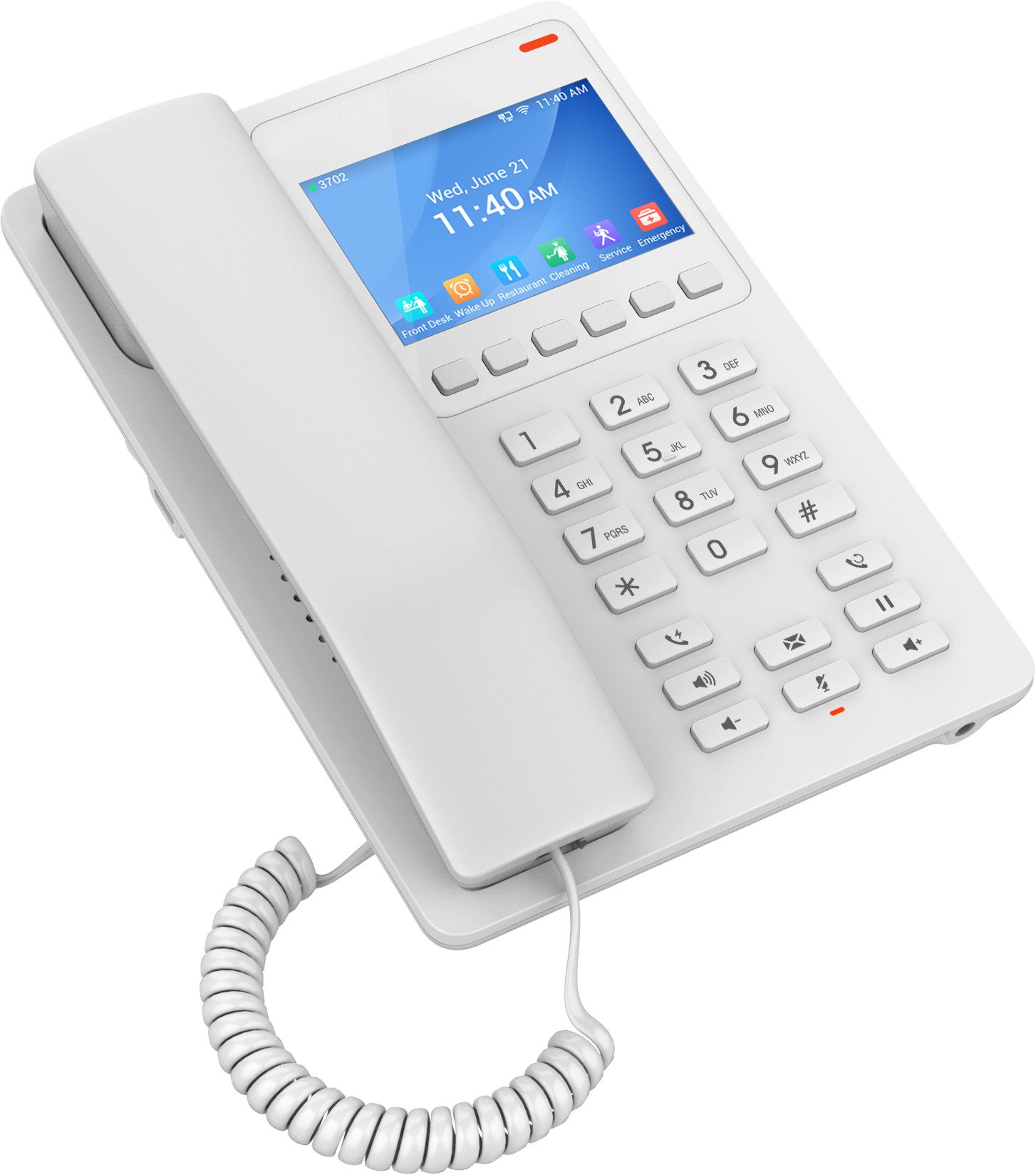 GRANDSTREAM 2 LINE 3.5'' COLOR LCD WIFI 6 HOTEL PHONE WHITE | GHP630W - Image 4