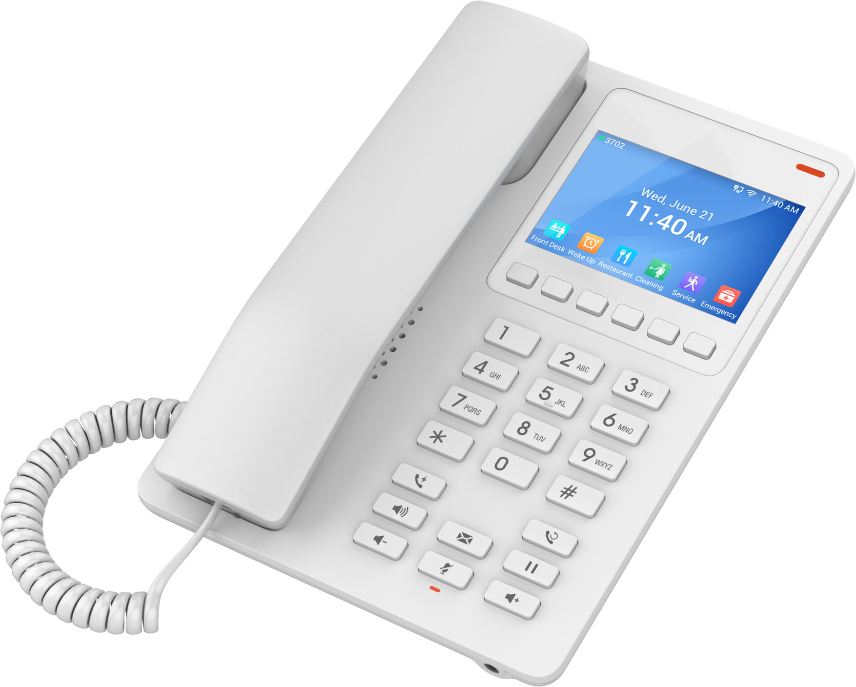 GRANDSTREAM 2 LINE 3.5'' COLOR LCD WIFI 6 HOTEL PHONE WHITE | GHP630W - Image 5