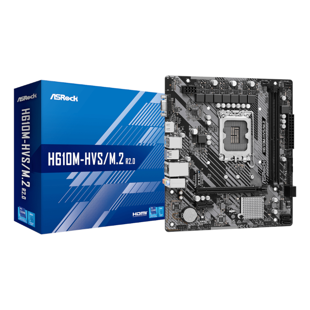 ASRock H610M-HVS/M.2 R2.0 Intel LGA 1700 m-ATX Motherboard (H610M-HVS-M2R2) – product image