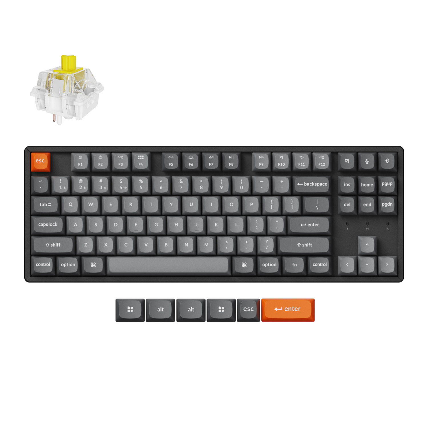 Keychron K8 Max QMK Wireless Custom Mechanical Keyboard | BANANA Switches (K8M-J4) – product image