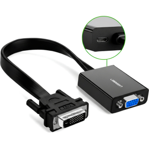 UGREEN DVI-D 24+1 to VGA Active Video Adapter (Male to Female) – Black (MM108-40259) – product image