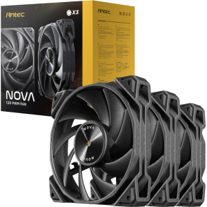Antec NOVA 120 PWM Fan 3 Pack with Speed Controller - Black (NOVA 120 3PK) – product image