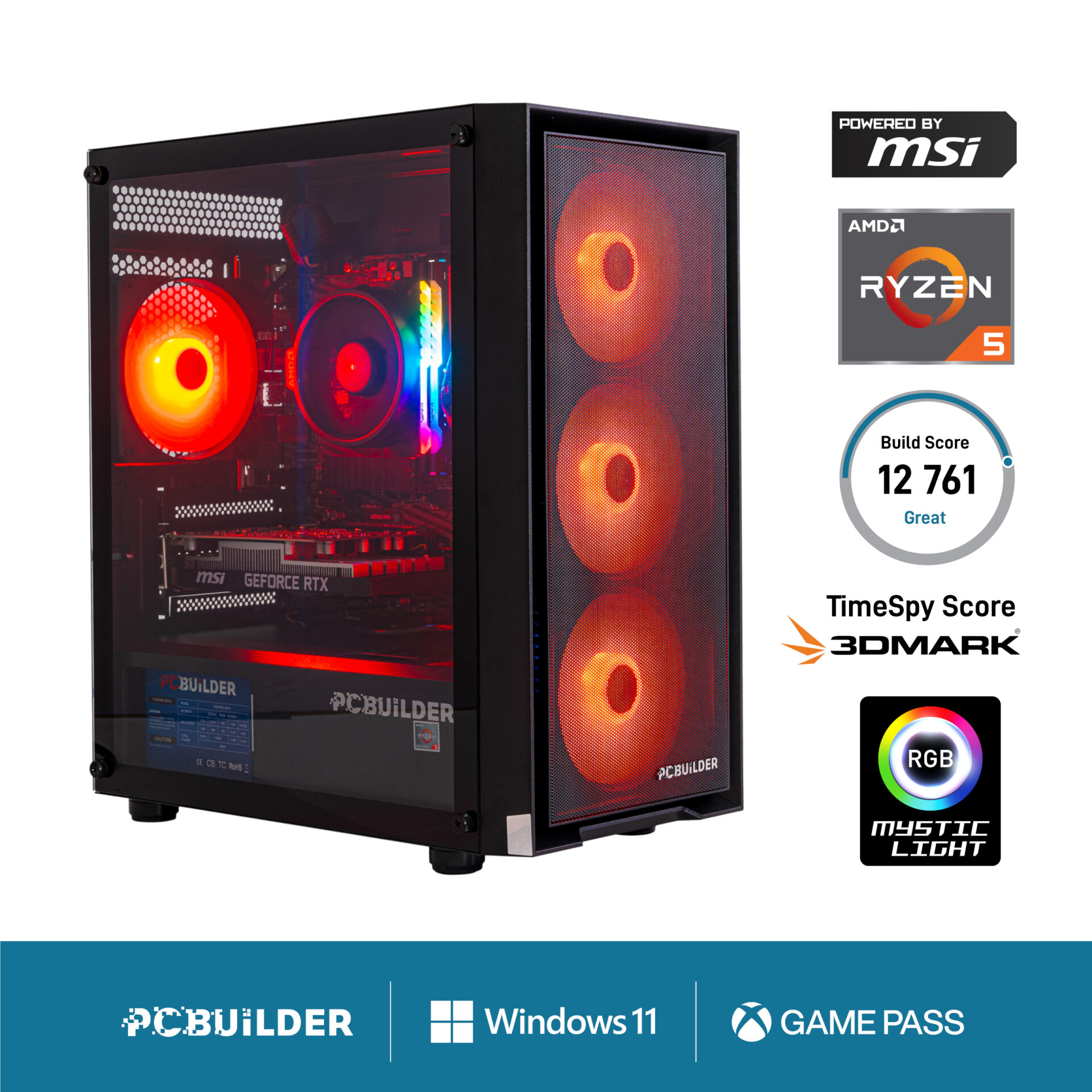 PCBuilder Ryzen 5 8400F RECON Windows 11 Gaming PC (PCB_RECON_01) – product image