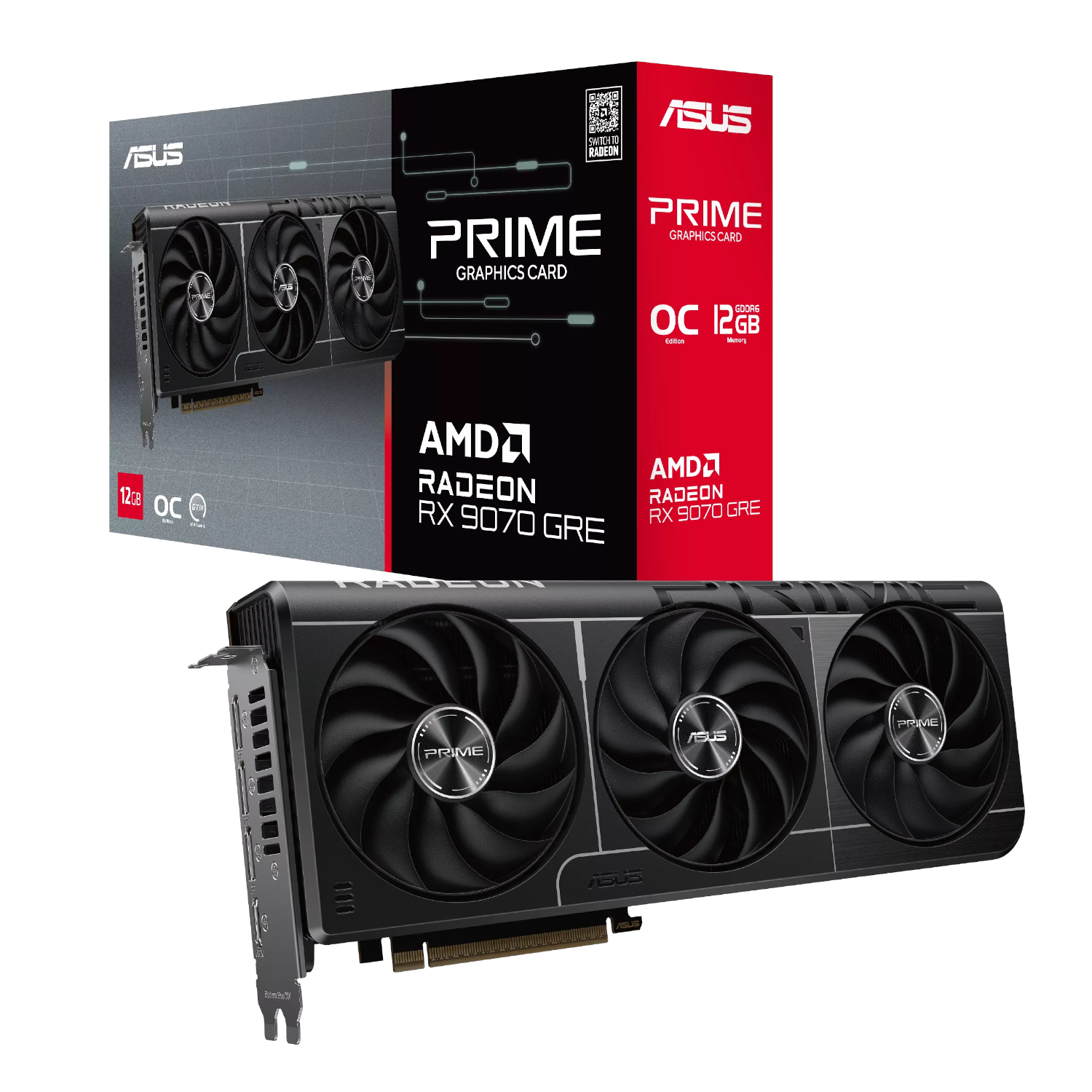ASUS Prime Radeon RX 9070 GRE EVO OC Edition 12GB GDDR6 Graphics Card (PRIME-RX9070GRE-O12G) – product image