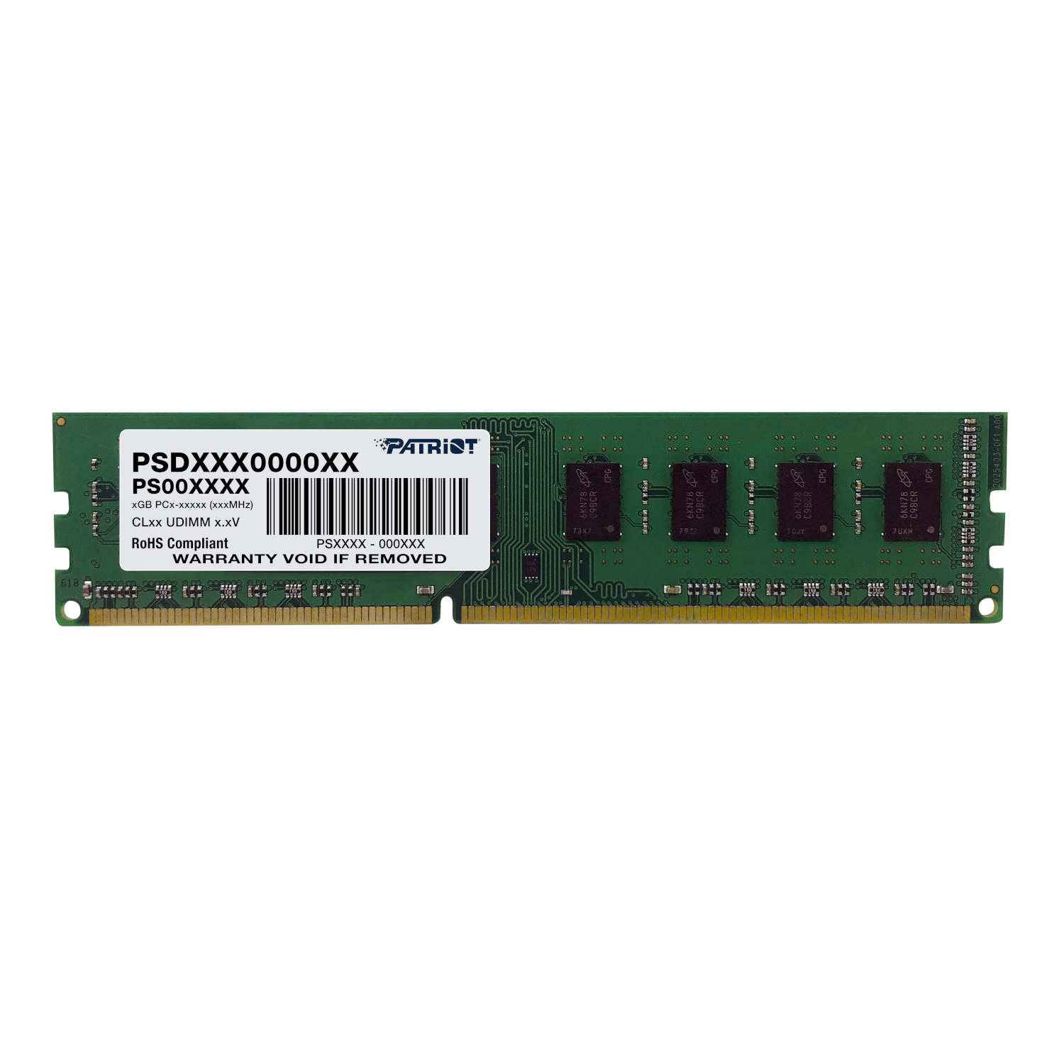 Patriot Signature Line 4GB 1600MHz DDR3 Single Rank Desktop Memory (PSD34G160081) – product image