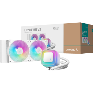 DeepCool LE240 V2 240mm ARGB AIO CPU Liquid Cooler - White (R-LE240-WHAMMN-G-2) – product image