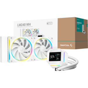 DeepCool LM240 ARGB 240mm AiO CPU Liquid Cooler - White (R-LM240-WHDMMC-1) – product image