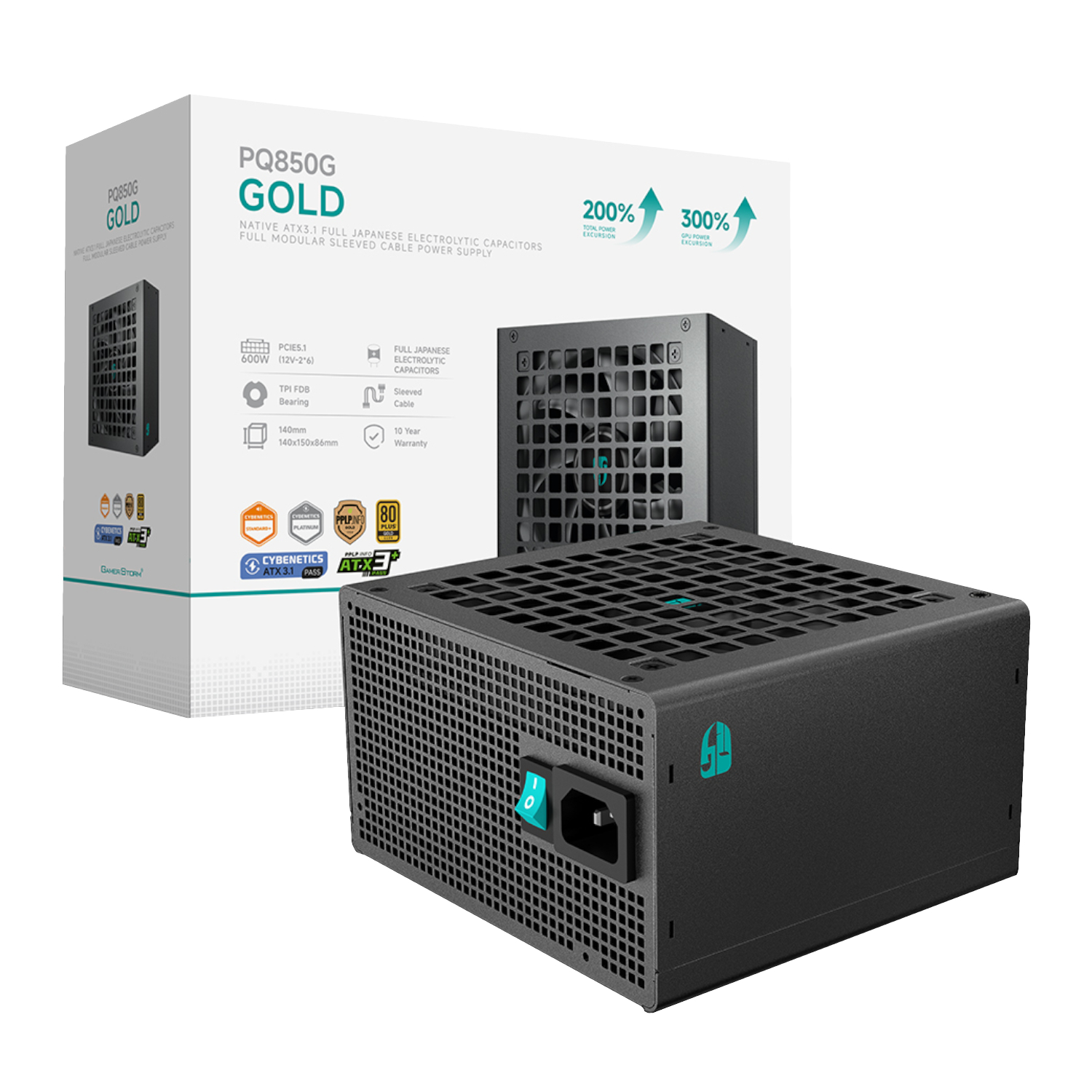 DeepCool PQ850G Series 850W 80 PLUS Gold Modular Power Supply (R-PQ850G-FD1B-JGEU-V1) – product image