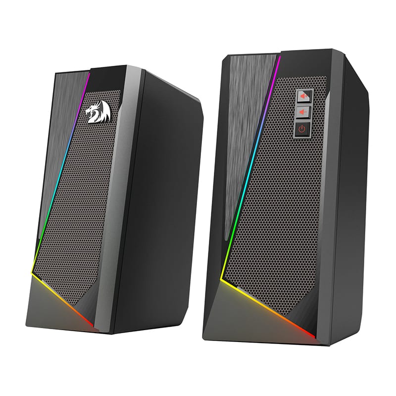 REDRAGON 2.0 Satellite Speaker ANVIL 2 x 3W RGB USB|Aux Gaming Speaker - Black (RD-GS520) – product image