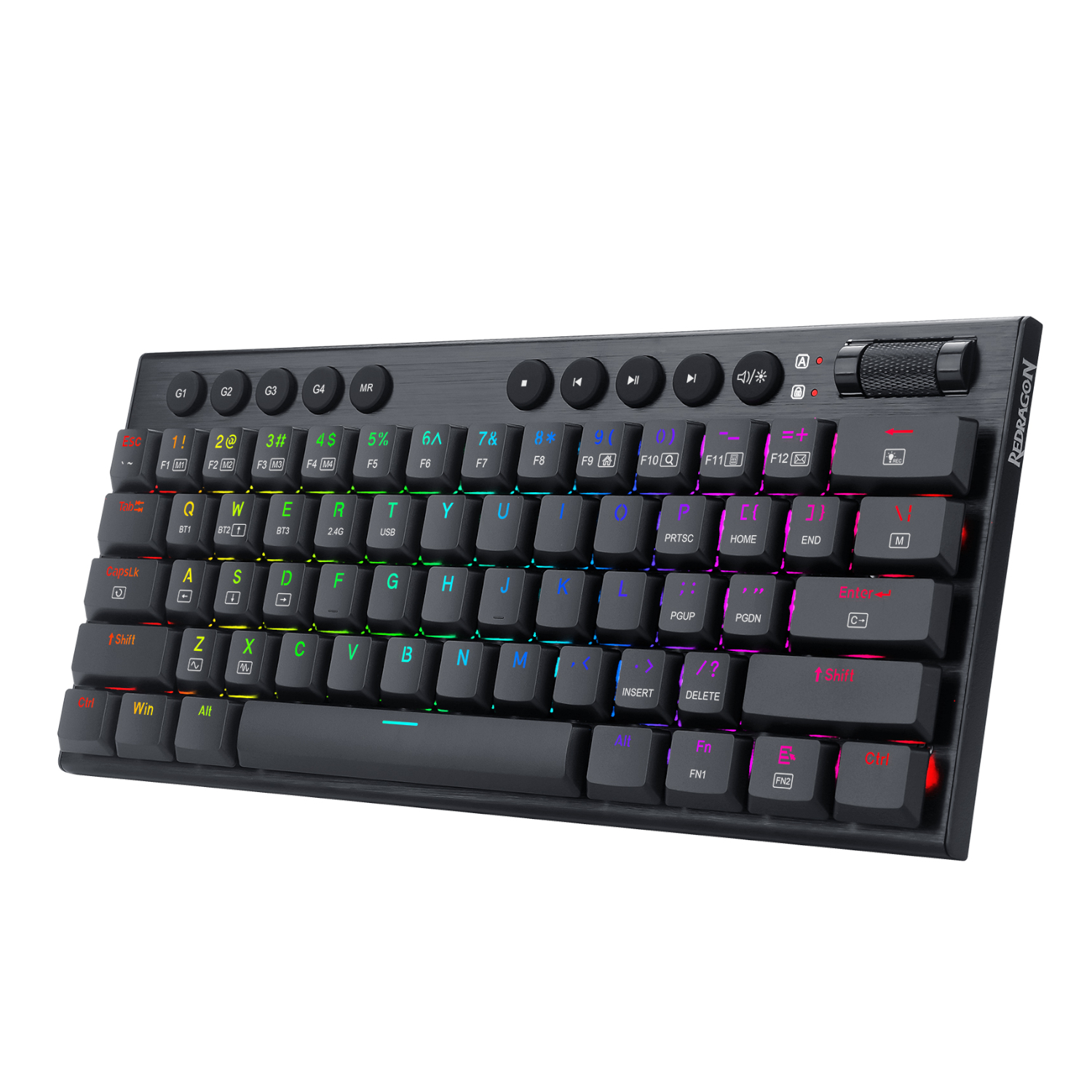 REDRAGON Horus Mini 61Key Red Switch RGB Low Profile Gaming Mechanical Keyboard - Black (RD-K632-RGB) – product image