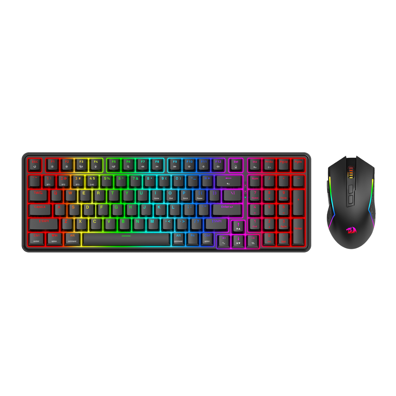 Redragon S162 RGB 3-Mode Wireless Mechanical Gaming Keyboard and Mouse Combo - Black (RD-S162) – product image