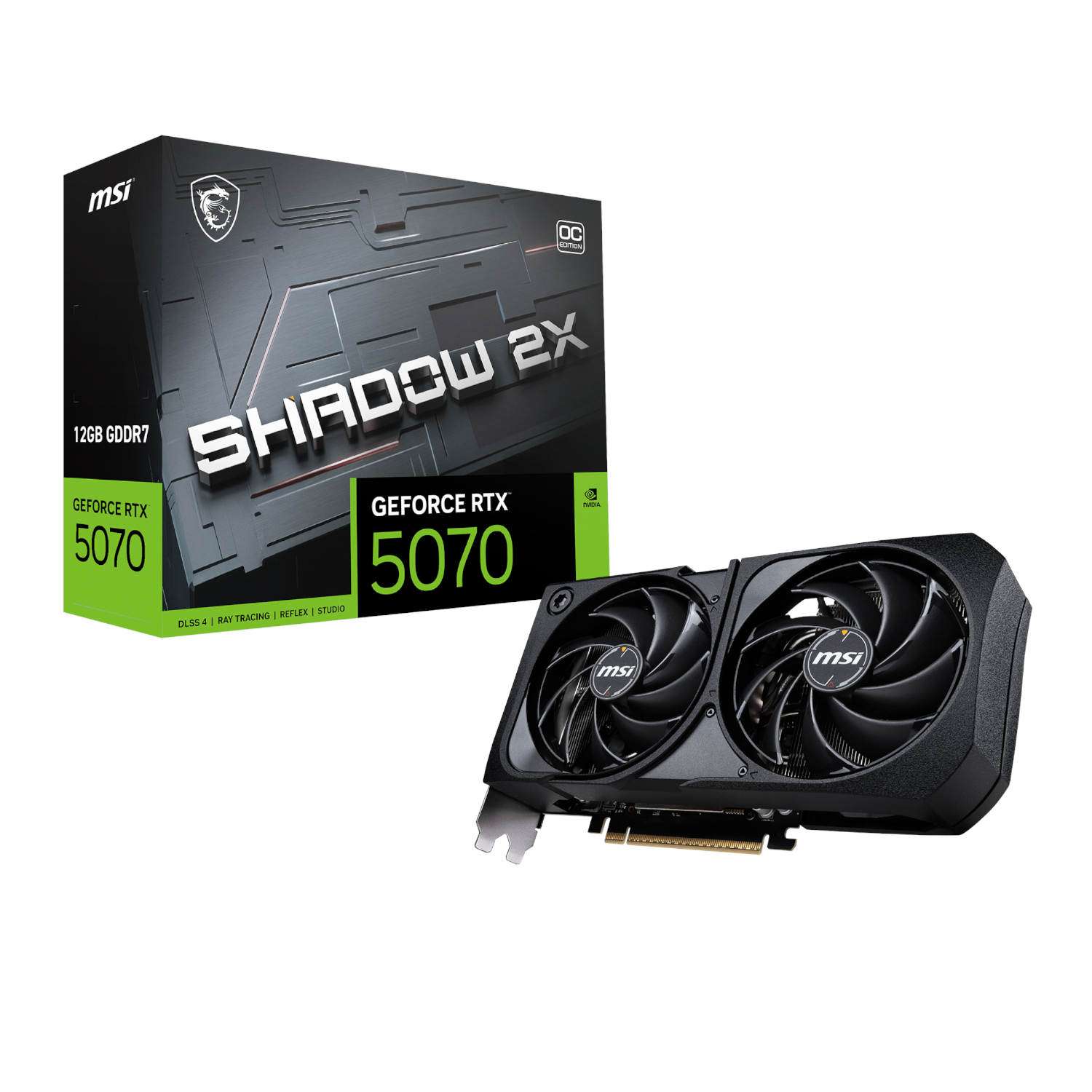 MSI GeForce RTX 5070 SHADOW 2X OC 12GB Graphics Card (RTX5070SHADOW2XOC12GB) – product image