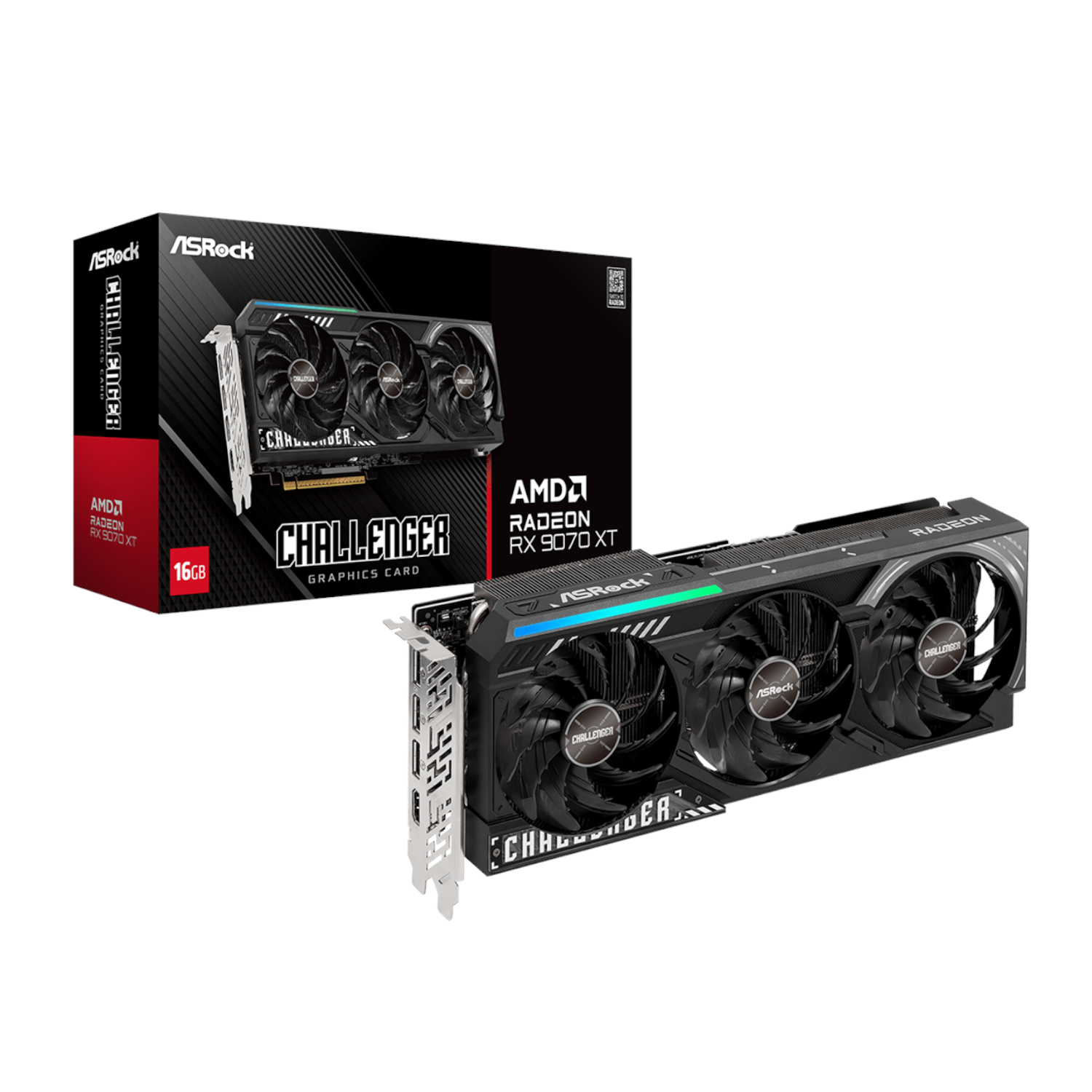 ASRock Radeon RX9070 XT Challenger 16G Graphics Card (RX9070XTCHALLENGER16G) – product image
