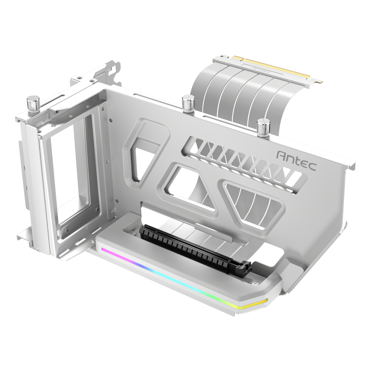 Antec SHIFT ARGB Vertical GPU Bracket with PCIe 4.0 Riser Cable – White (SHIFT ARGB WHT) – product image