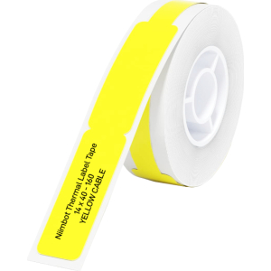 NIIMBOT D11/D110/D101/H1S Thermal Label 12.5x74mm - 65 Labels Per Roll - Yellow for Cable (T12.5*74+35-65YELLOW CABL) – product image