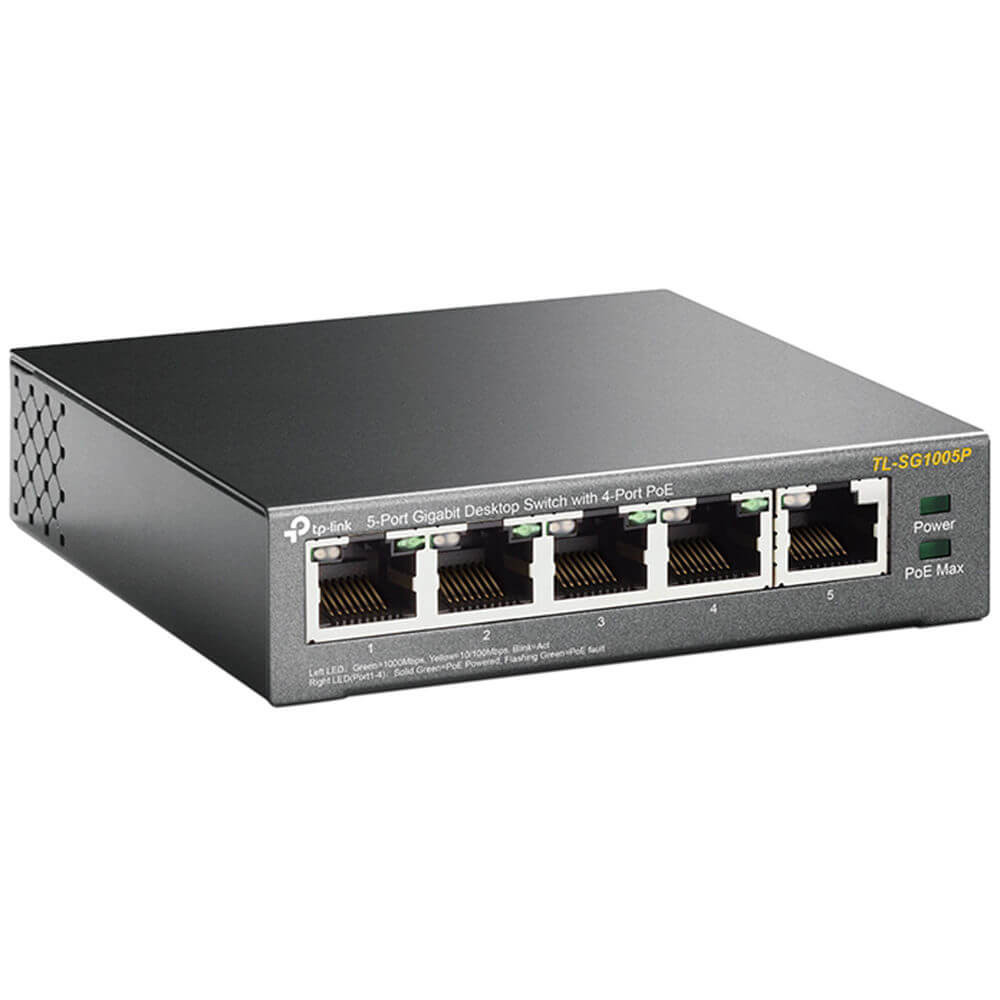 TP-LINK 5-PORT GIGABIT DESKTOP SWITCH WITH 4-PORT POE+ | TL-SG1005P - Image 2