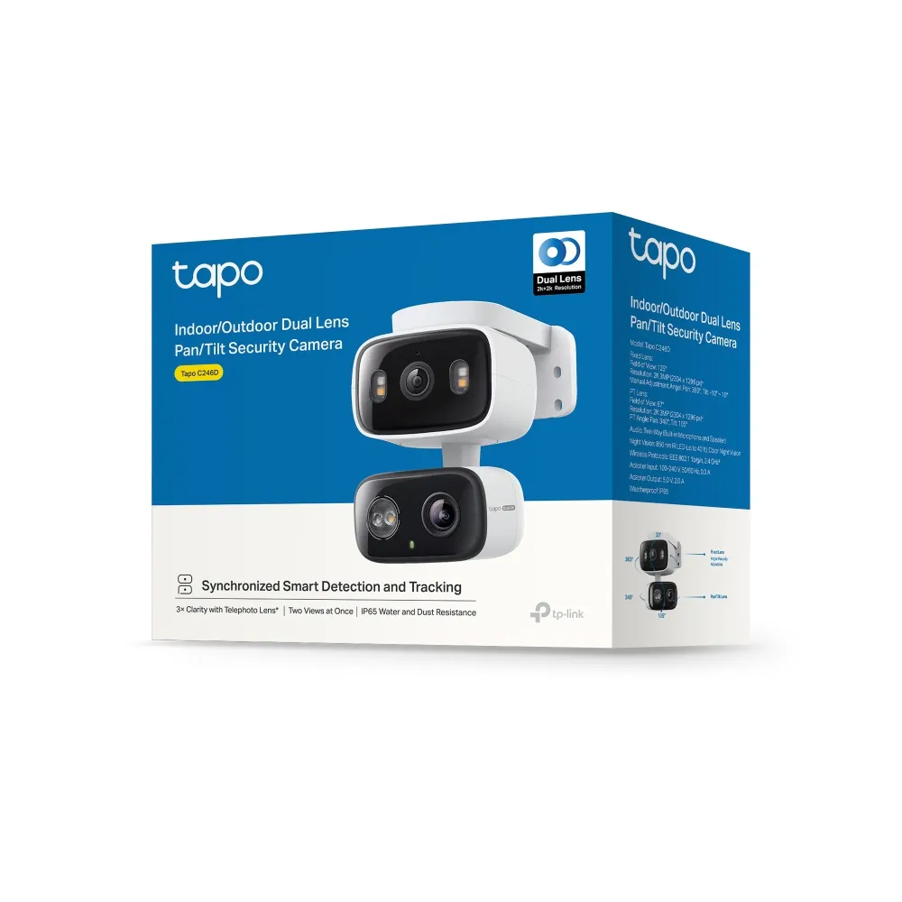 TP-LINK INDOOR/OUTDOOR DUAL LENS PAN/TILT WI-FI SECURITY CAMERA | TAPO C246D - Image 4