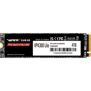 Patriot VP4300 Lite 4TB M.2 PCIe Gen 4 x4 NVMe SSD (VP4300L4TBM28H) – product image