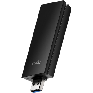 Cudy AX5400 Wi-Fi 6E USB 3.0 Tri-Band High-Gain Adapter-Black (WU5400) – product image