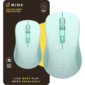 WINX CLICK Easy 1600DPI 2.4GHz Wireless Mouse - Green (WX-KB112) – product image