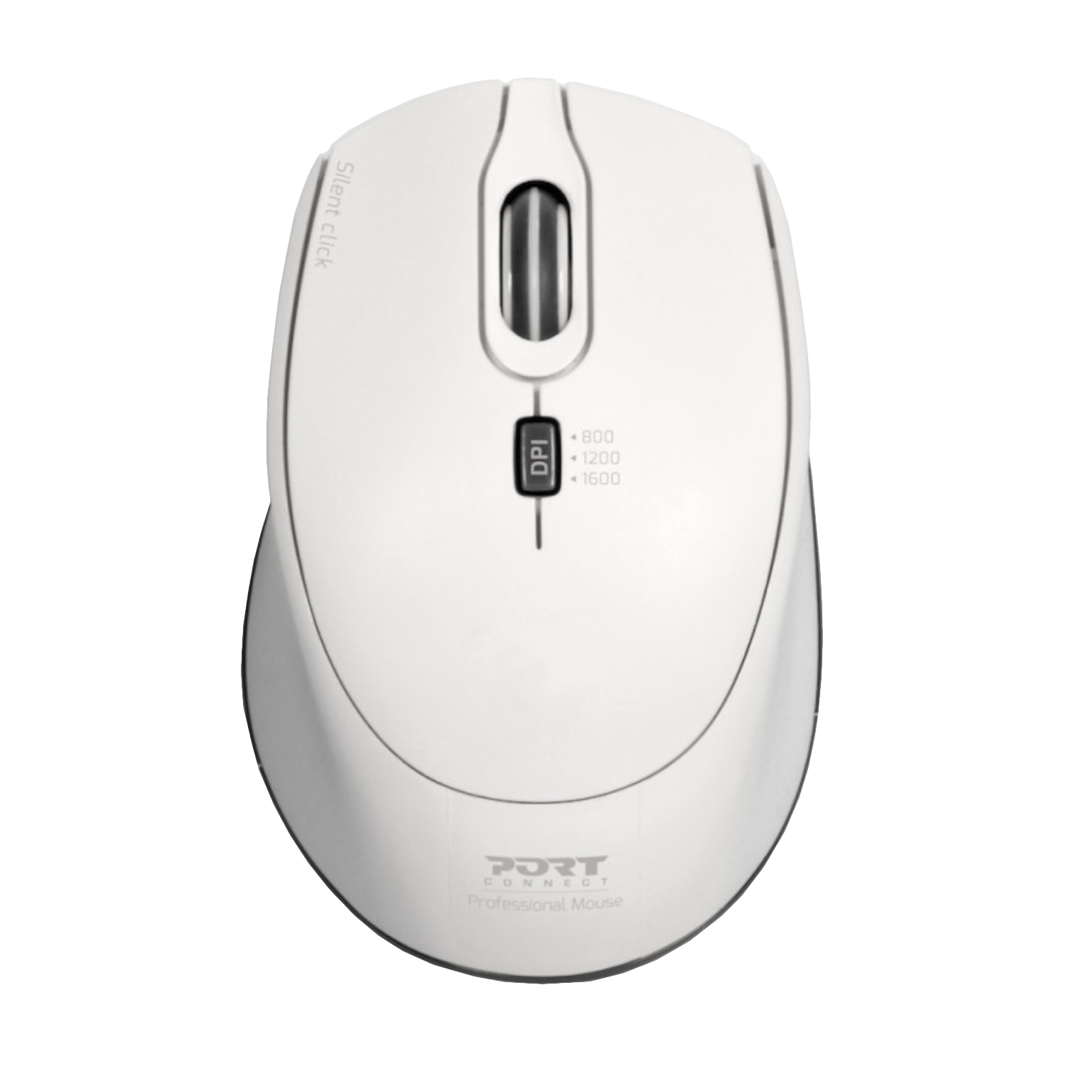 Port Connect Silent 1600DPI 3 Button Wireless Mouse - White (900714) – product image