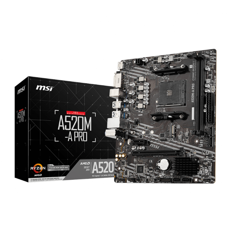 MSI A520M-A PRO AM4 AMD MATX Gaming Motherboard (A520M-APRO) – product image