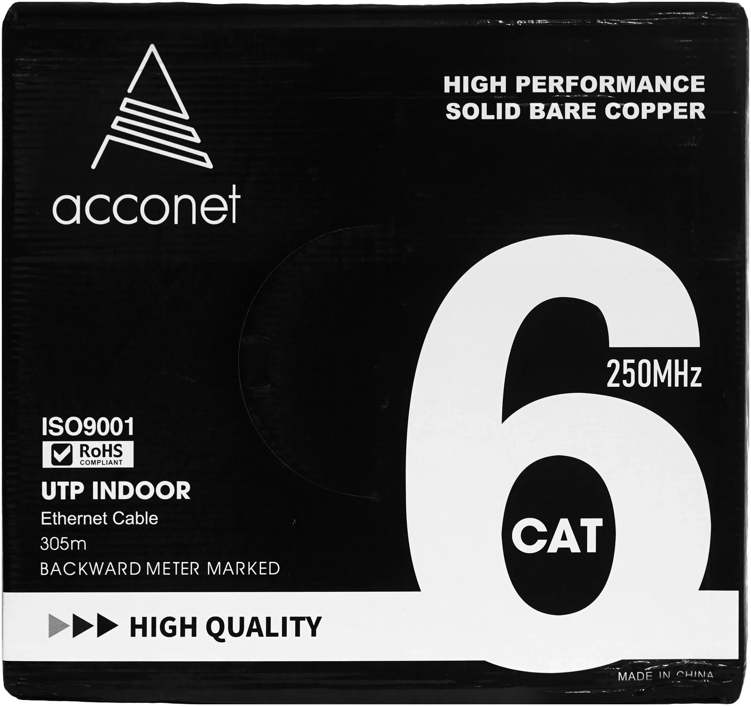 ACCONET CAT6 INDOOR ETHERNET CABLE 305M WHITE SOLID COPPER UTP PULL BOX | CAT6-305-SC - Image 3