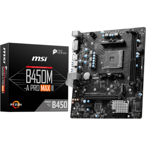 MSI B450M-APRO MAX II AMD AM4 MATX Gaming Motherboard (B450M-APROMAXII) – product image