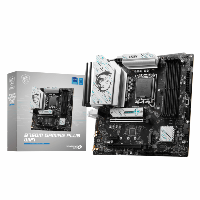 MSI B760M GAMING PLUS WIFI DDR5 Intel LGA1700 M-ATX Gaming Motherboard (B760MGAMINGPLUSWIFI) – product image