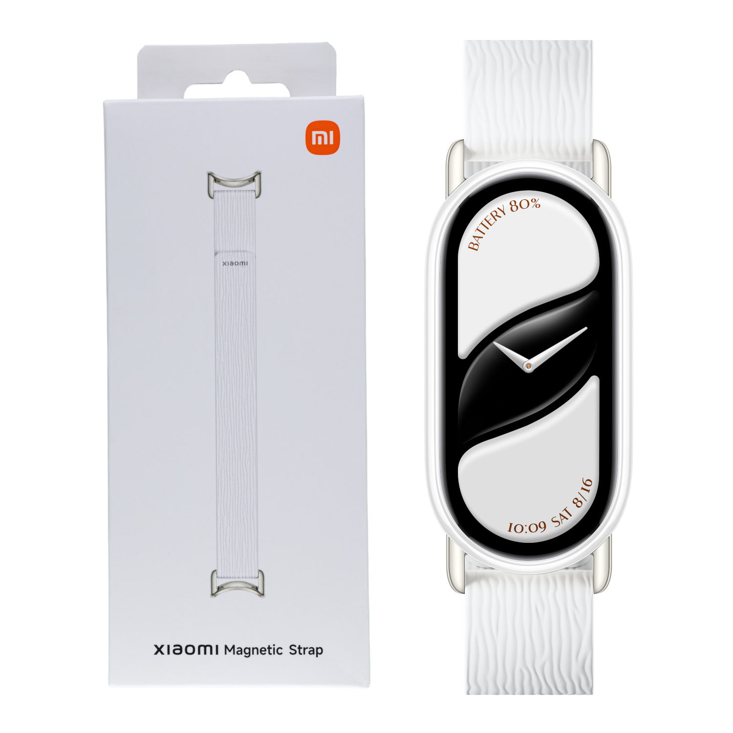 Xiaomi Smart Band 10 Magnetic Kona Leather Strap - Glacier White (BHR07Y8GL) – product image