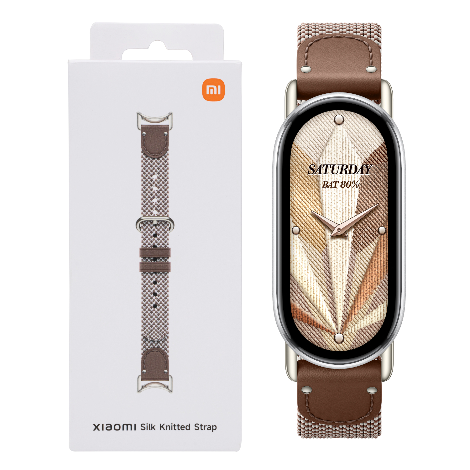 Xiaomi Smart Band 10 Knitted Silk Strap - Feather Brown (BHR07YJGL) – product image