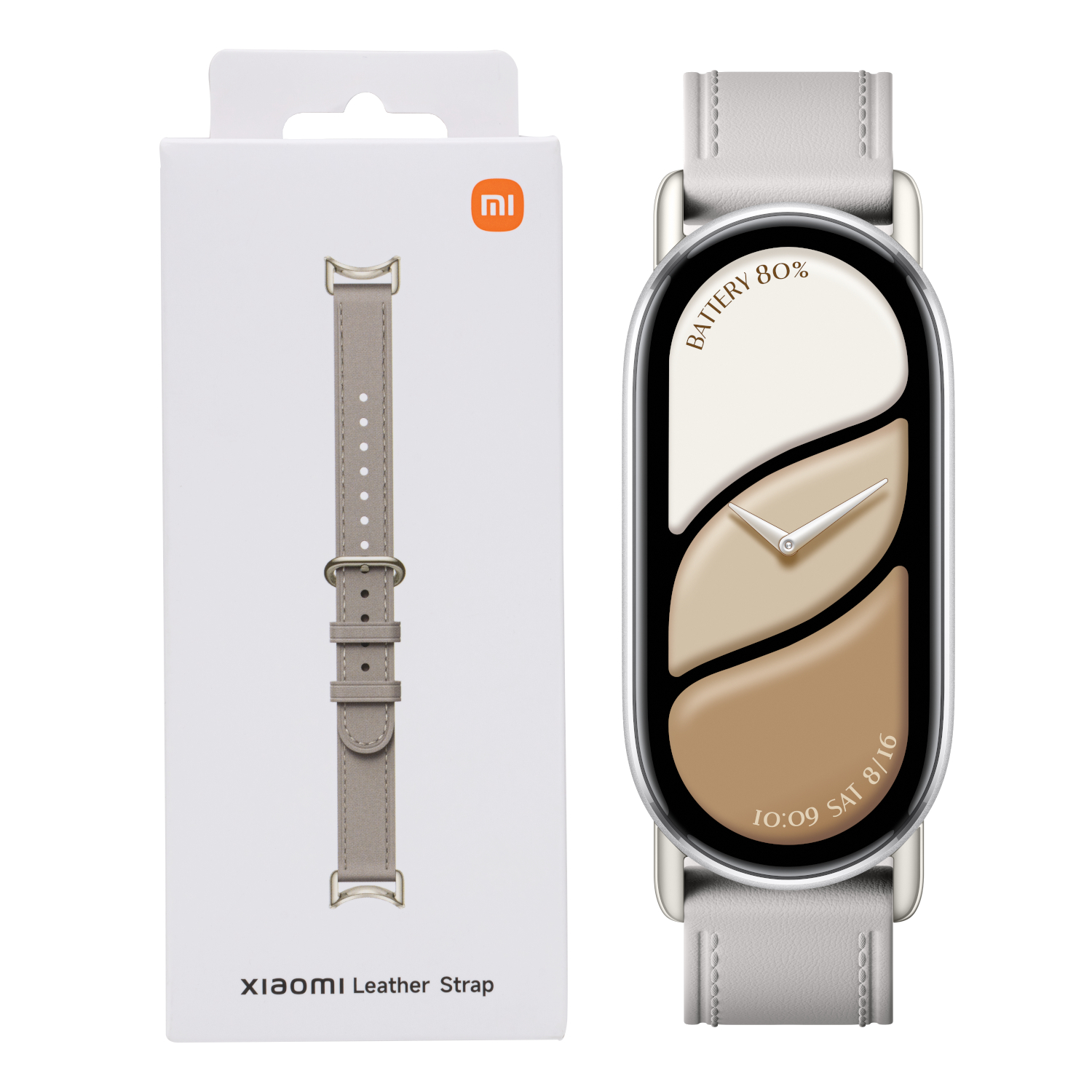 Xiaomi Smart Band 10 Leather Strap - Grey (BHR07YLGL) – product image
