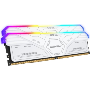 GeiL Gemini RGB 32GB KIT(2X16GB) 6000MHz DDR5 Desktop Gaming Memory - White (GAMSW532GB6000C38BDC) – product image