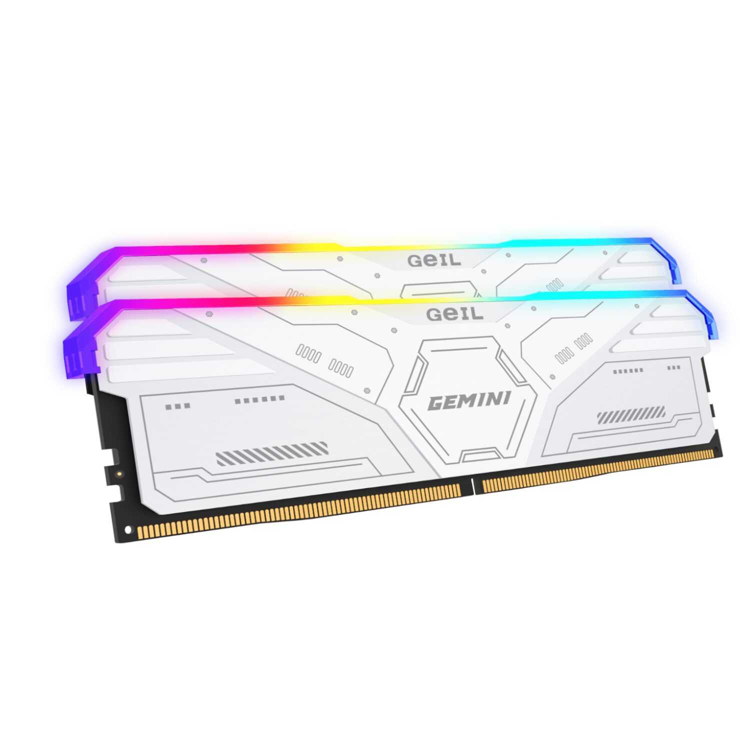 GeiL Gemini RGB 32GB KIT(2X16GB) 6000MHz DDR5 Desktop Gaming Memory - White (GAMSW532GB6000C38BDC) – product image
