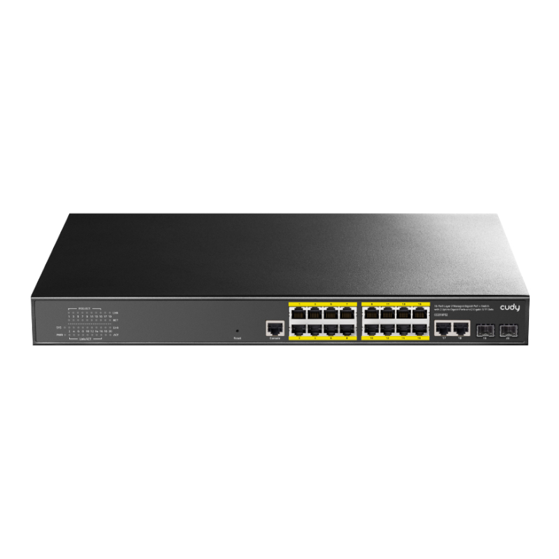 Cudy 16 Port Layer 2 Managed Gigabit PoE Switch (GS2018PS2) – product image