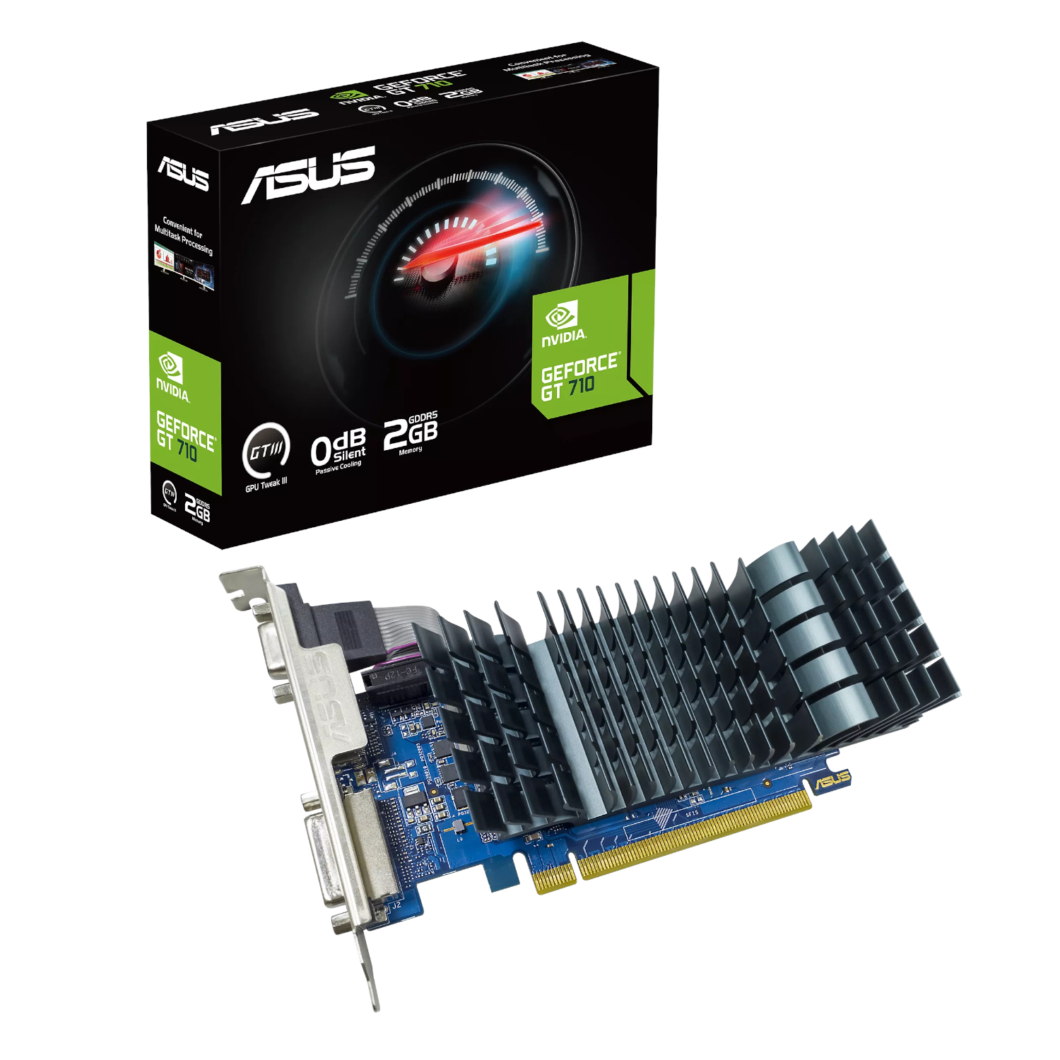 Asus GeForce GT 710 2GB GDDR5 EVO Graphics Card (GT710-SL-2GD5-BRK-EVO) – product image
