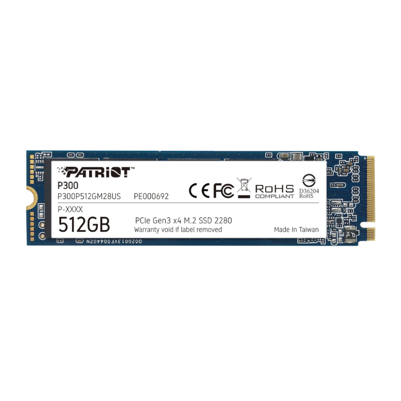 Patriot P300 512GB M.2 PCIe NVMe SSD (P300P512GM28) – product image