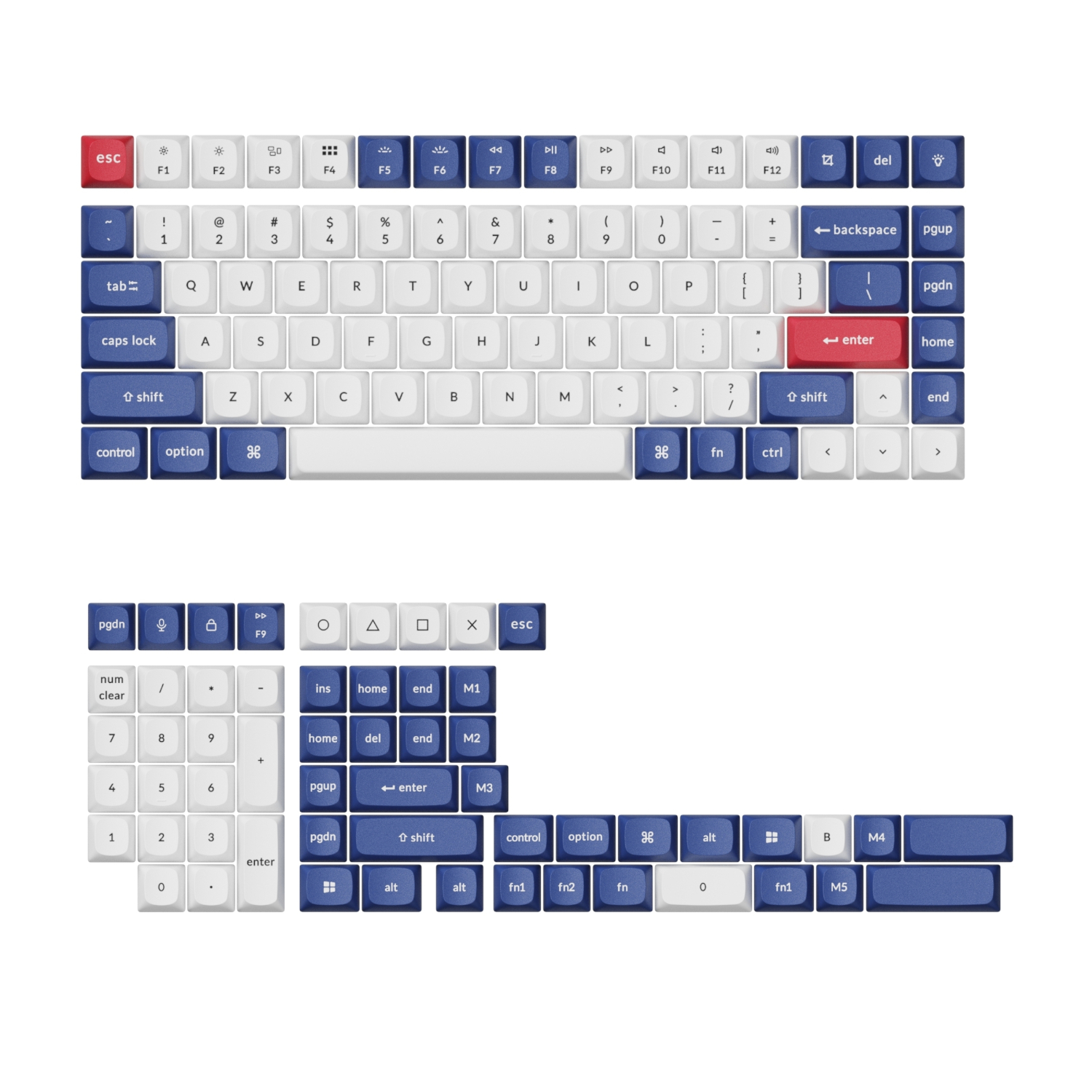 Keychron Double-Shot PBT OSA Keycap Set - Blue and White (PBT-53) – product image